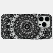 黒と白の曼荼羅幾何学デザイン Case-Mate iPhoneケース (裏面 (横))