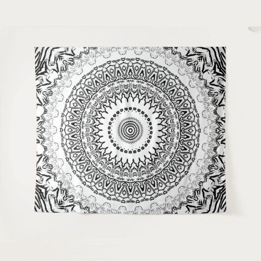 黒と白の曼荼羅 タペストリー (正面(横))