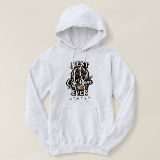黒と白の最高の猫ママTシャツ パーカ (デザイン正面)