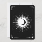 黒と白の月と太陽タロットセレストियल卒業 招待状 (裏面)