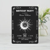 黒と白の月と太陽タロットセレストियल 誕生日 招待状 (スタンド正面)