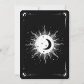黒と白の月太陽タロットセレストリアルウェディング 招待状 (裏面)