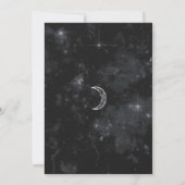 黒と白の月 天体 夜 空の星 結婚式 招待状 (裏面)