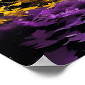 黒と白の木の反射と黄色の紫 ポスター (角)