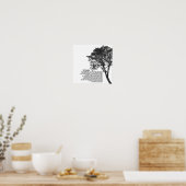 黒と白の木 何事もやはりやろう ポスター (キッチン)