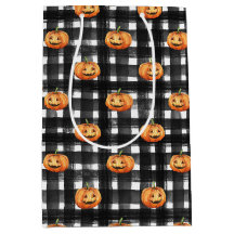 黒と白の格子付きオレンジカボチャ