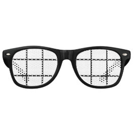 黒と白の格子柄 レトロサングラス