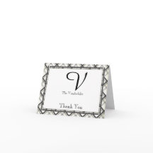 黒と白の格子模様のウェディング　サンキュー