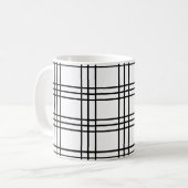 黒と白の格子模様 コーヒーマグカップ (正面左)