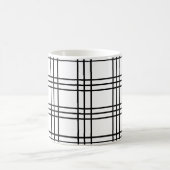 黒と白の格子模様 コーヒーマグカップ (中央)