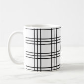 黒と白の格子模様 コーヒーマグカップ (左)