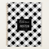 黒と白の格子縞バッファローチェック プランナー手帳 (正面)