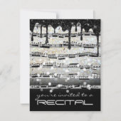 黒と白の楽譜のリサイタル 招待状 (正面)