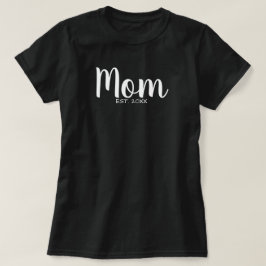 黒と白の母の記念日タイポグラフィ Tシャツ