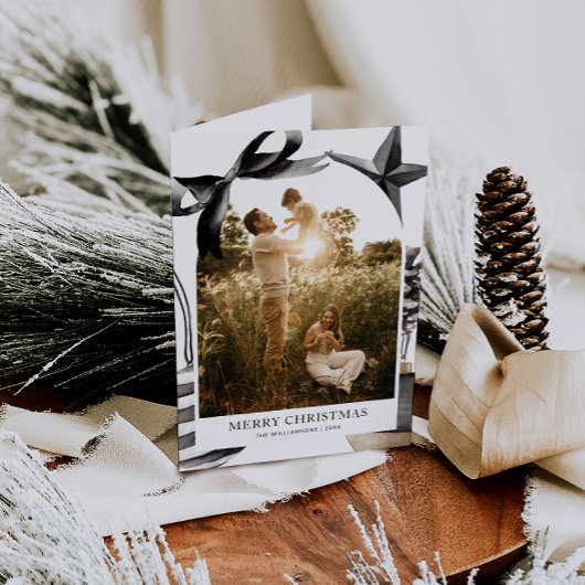 黒と白の水の色の家族の写真 シーズンカード