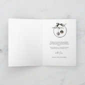 黒と白の水の色の家族の写真 シーズンカード (内部)