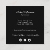 黒と白の水牛の格子柄 スクエア名刺 (裏面)