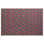 黒と白の水玉模様で、赤いマンガの大きな弓を持つ ファブリック (ファットクウォーター)