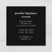 黒と白の水玉模様のホットピンクのモノグラム スクエア名刺 (裏面)