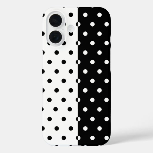 黒と白の水玉模様の携帯電話カバー Case-Mate iPhoneケース (裏面)
