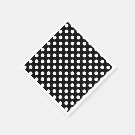 黒と白の水玉模様の誕生日パーティー スタンダードカクテルナプキン (角)