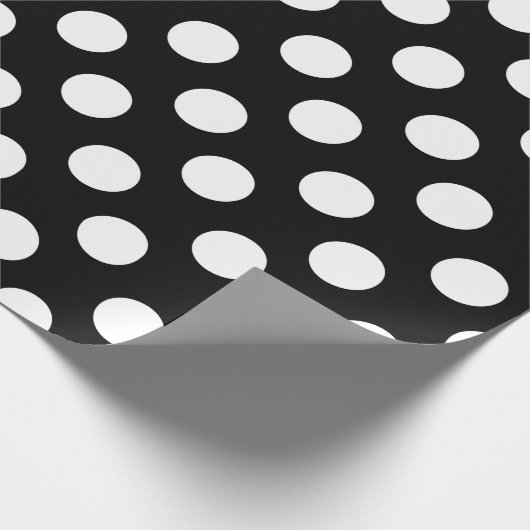 黒と白の水玉模様の誕生日パーティー ラッピングペーパー (角)