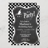 黒と白の水玉模様; スノースキー 招待状 (正面/裏面)