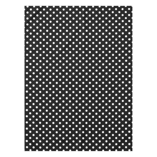 黒と白の水玉模様 テーブルクロス (正面)