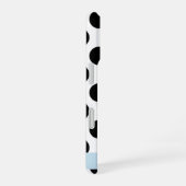 黒と白の水玉模様、ドット柄、お名前入り iPhone 16ケース (右側面)