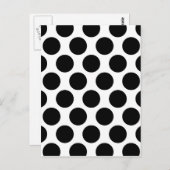 黒と白の水玉模様 ポストカード (正面/裏面)