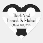 黒と白の水玉模様, 水玉, 結婚式 ハートシール (正面)