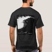 黒と白の波のアートTシャツ Tシャツ (裏面)