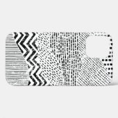 黒と白の波状パターン。手書きオーナメント Case-Mate iPhoneケース (裏面 (横))