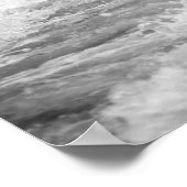 黒と白の海波(ビーチ16x20) ポスター (角)