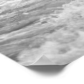 黒と白の海洗浄ビーチ16x20 ポスター (角)