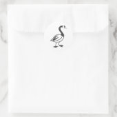 黒と白の深刻なカナダのガチョウ ラウンドシール (バッグ)