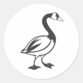 黒と白の深刻なカナダのガチョウ ラウンドシール (正面)