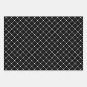 黒と白の混合ジオメトリパターン ラッピングペーパーシート (正面3)