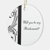 黒と白の渦巻きが私の花嫁になる セラミックオーナメント (左)