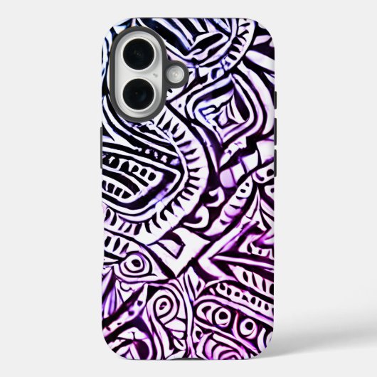 黒と白の渦巻きの背景 Case-Mate iPhoneケース (裏面)
