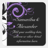 黒と白の渦巻きアクセントのシール スクエアシール (正面)