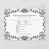 黒と白の渦巻きゴシッ結婚クのはがき シーズンポストカード (正面)