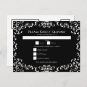 黒と白の渦巻きゴシッ結婚クス シーズンポストカード (正面/裏面)