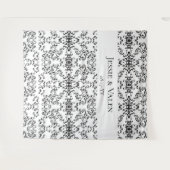 黒と白の渦巻きゴシッ結婚クス タペストリー (正面(横))