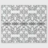 黒と白の渦巻きゴシッ結婚クス ラッピングペーパー (フラット)