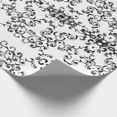 黒と白の渦巻きゴシッ結婚クス ラッピングペーパー (角)