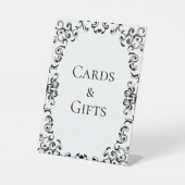 黒と白の渦巻きゴシッ結婚クス 台座サイン (正面)