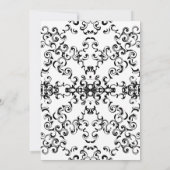 黒と白の渦巻きゴシッ結婚クス 招待状 (裏面)