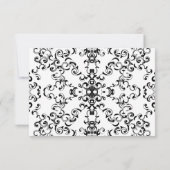 黒と白の渦巻きゴシッ結婚クス 招待状 (裏面)