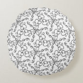 黒と白の渦巻き枕 ラウンドクッション (正面)